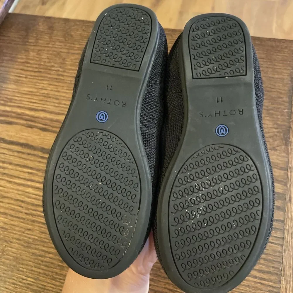 Rothys Kids Loafers Black The Kid Slip On Flats Shoes Size 11 Ballet Flat